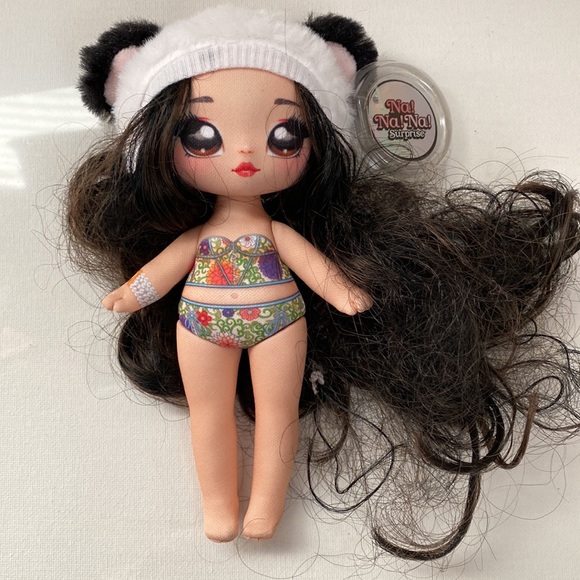 Na! Na! Na! Surprise Fashion Doll Cherry Blossom Dress and Panda Hat 7.5” tall - Picture 9 of 16